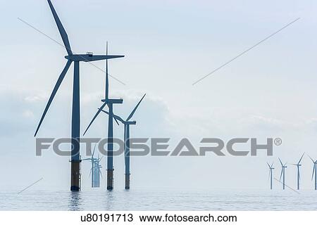 View of offshore windfarm from service boat View Large Photo Image Stock Image - View of offshore windfarm from service boat. Fotosearch
