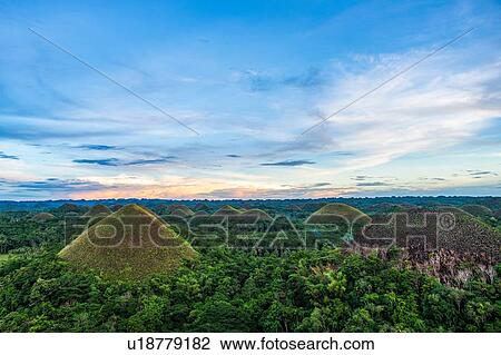 Stock Image - Chocolate hills, Bohol, Philippines. Fotosearch