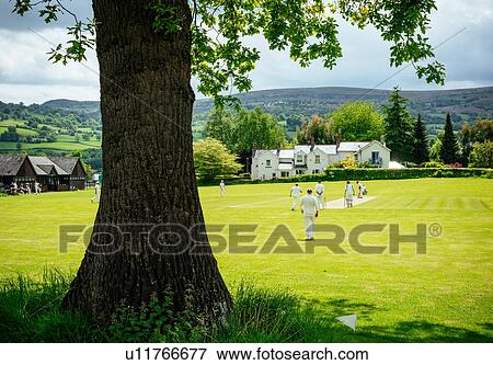 Cricket game, Crickhowell, Brecon Beacons, Powys, Wales, UK View Large Photo Image Stock Photo - Cricket game, Crickhowell, Brecon Beacons, Powys, Wales, UK. Fotosearch