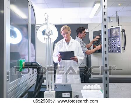 Female engineer making notes in orthopaedic factory View Large Photo Image Stock Photo - Female engineer making notes in orthopaedic factory. Fotosearch
