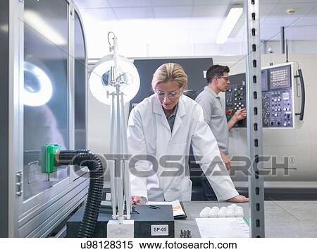 Female engineer making notes in orthopaedic factory View Large Photo Image Stock Photography - Female engineer making notes in orthopaedic factory. Fotosearch