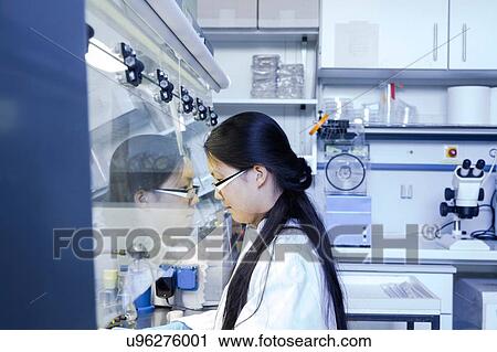 Female scientist inspecting fume hood in laboratory View Large Photo Image Stock Image - Female scientist inspecting fume hood in laboratory. Fotosearch