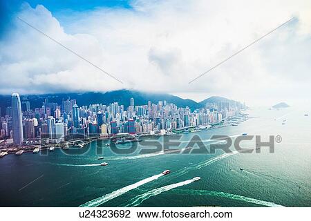 Stock Image - Hong Kong island and skyline, Hong Kong, China. Fotosearch