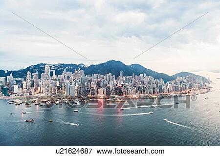Stock Photo - Hong Kong island and skyline, Hong Kong, China. Fotosearch