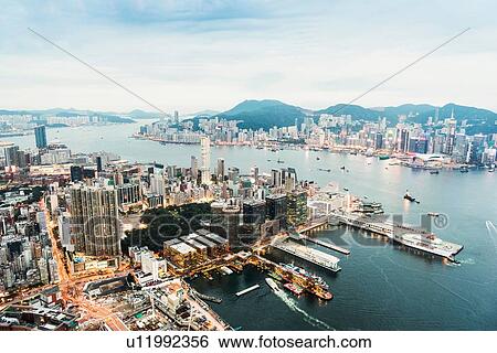 Stock Photograph - Hong Kong island and skyline, Hong Kong, China. Fotosearch