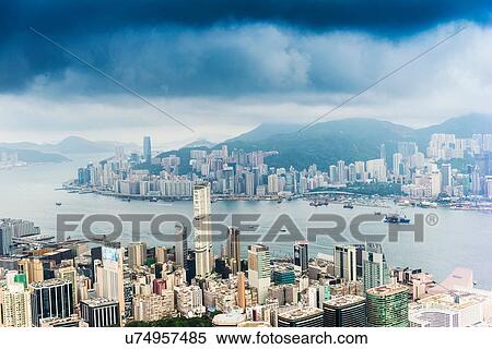 Hong Kong island and skyline, Hong Kong, China View Large Photo Image Stock Photography - Hong Kong island and skyline, Hong Kong, China. Fotosearch