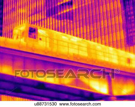 Low angle thermal photograph of train on bridge at Canary Wharf, London, UK View Large Photo Image Stock Image - Low angle thermal photograph of train on bridge at Canary Wharf, London, UK. Fotosearch