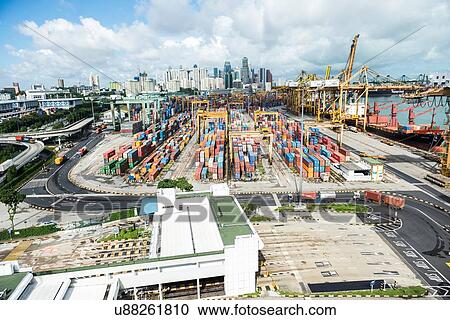 Port of Singapore, Singapore View Large Photo Image Stock Image - Port of Singapore, Singapore. Fotosearch