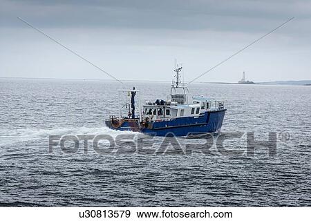 Stock Photo - Research ship at sea. Fotosearch