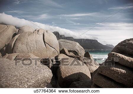 Rock boulders by ocean, Cape Town, South Africa View Large Photo Image Picture - Rock boulders by ocean, Cape Town, South Africa. Fotosearch