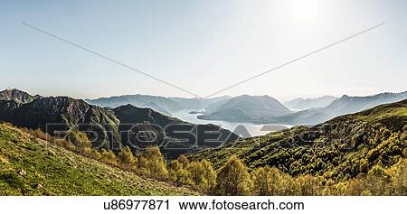Stock Image - Scenic view, Lake Como, Italy. Fotosearch