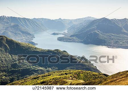 Scenic view with mountains, Lake Como, Italy View Large Photo Image Stock Photo - Scenic view with mountains, Lake Como, Italy. Fotosearch