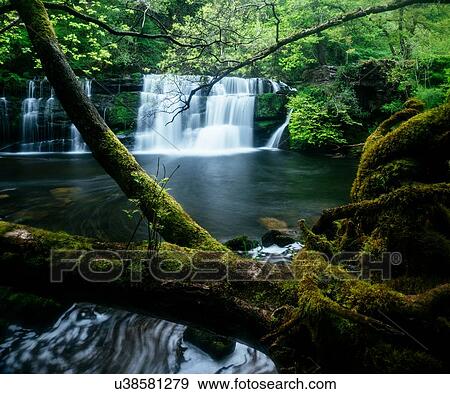 Sgwd y Pannwr Waterfall, Waterfall Country, Brecon Beacons, Powys, Wales, UK View Large Photo Image Stock Photo - Sgwd y Pannwr Waterfall, Waterfall Country, Brecon Beacons, Powys, Wales, UK. Fotosearch