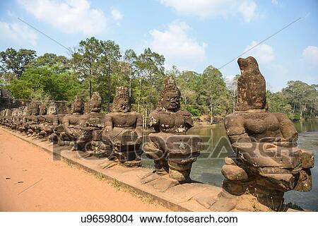 Statues at Angkor Wat, Siem Reap, Cambodia View Large Photo Image Picture - Statues at Angkor Wat, Siem Reap, Cambodia. Fotosearch