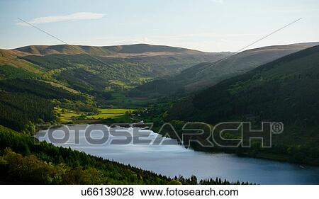Stock Photo - Talybont Reservoir and Glyn Collwn Valley, Brecon Beacons National Park, Wales, UK. Fotosearch