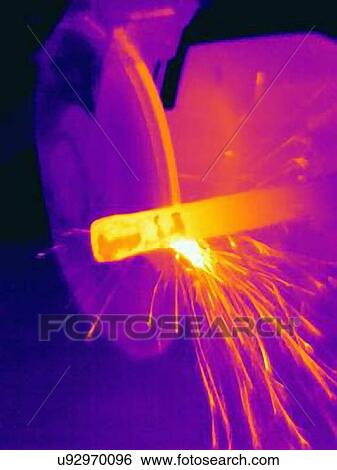 Stock Photograph - Thermal photograph of a grinder in use. Fotosearch