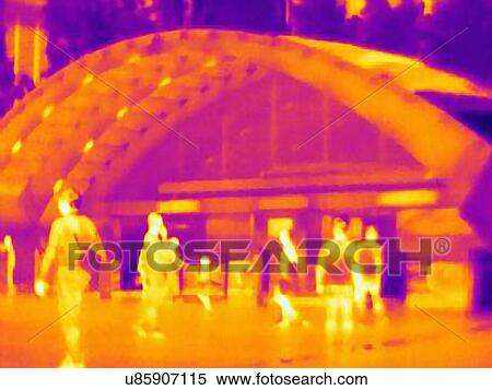 Thermal photograph of commuters in Canary Wharf station, London, UK View Large Photo Image Stock Photography - Thermal photograph of commuters in Canary Wharf station, London, UK. Fotosearch
