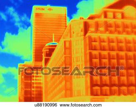 Thermal photograph of office blocks and skyscrapers at Canary Wharf, London, UK View Large Photo Image Stock Photograph - Thermal photograph of office blocks and skyscrapers at Canary Wharf, London, UK. Fotosearch