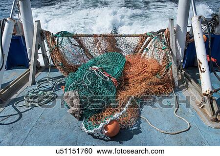 Trawler net on deck of research ship View Large Photo Image Stock Image - Trawler net on deck of research ship. Fotosearch