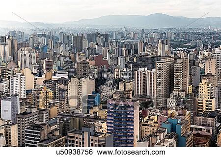 View of crowded city skyscrapers, Sao Paulo, Brazil View Large Photo Image Stock Photograph - View of crowded city skyscrapers, Sao Paulo, Brazil. Fotosearch