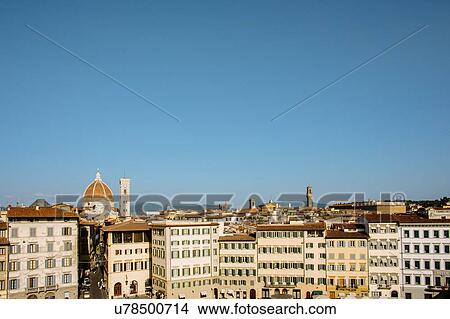 Picture - View over rooftops of Florence Cathedral, Florence, Tuscany, Italy. Fotosearch