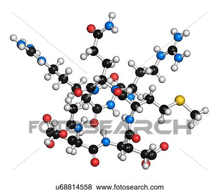 Stock Illustration - Acetyl hexapeptide-3 molecule. Fotosearch