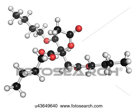 Clipart - Acetyl tributyl citrate plastic molecule. Fotosearch