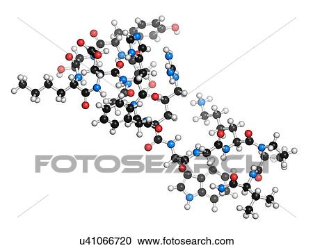 Clipart - Afamelanotide drug molecule. Fotosearch