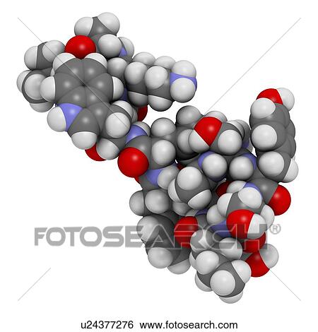 Stock Illustration - Afamelanotide drug molecule. Fotosearch