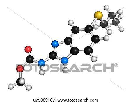 Stock Illustration - Albendazole anthelmintic drug molecule. Fotosearch
