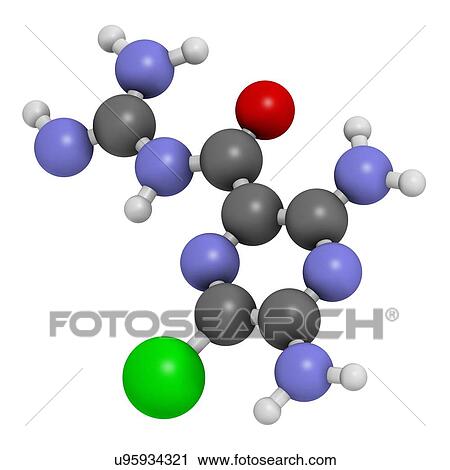 Clip Art - Amiloride diuretic drug molecule. Fotosearch
