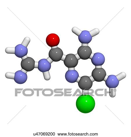 Amiloride diuretic drug molecule View Large Illustration Clipart - Amiloride diuretic drug molecule. Fotosearch