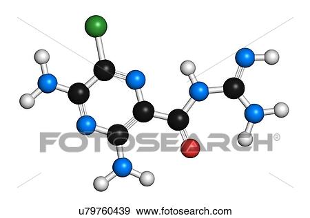Amiloride diuretic drug molecule View Large Illustration Stock Illustration - Amiloride diuretic drug molecule. Fotosearch