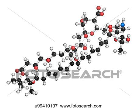 Amphotericin B antifungal drug molecule View Large Illustration Stock Illustration - Amphotericin B antifungal drug molecule. Fotosearch