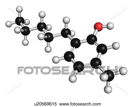 Stock Illustration - Amylmetacresol antiseptic drug molecule. Fotosearch