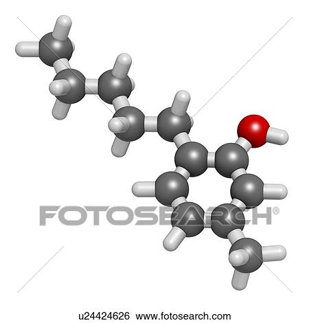 Stock Illustration - Amylmetacresol antiseptic drug molecule. Fotosearch