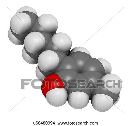 Stock Illustration - Amylmetacresol antiseptic drug molecule. Fotosearch