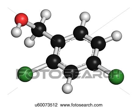 Drawing - Antiseptic molecule. Fotosearch