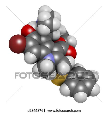 Clip Art - Arbidol influenza drug molecule. Fotosearch
