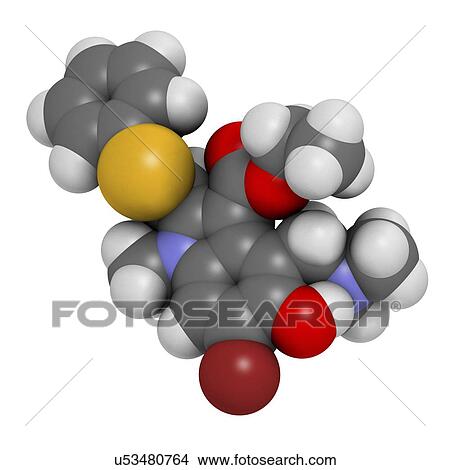 Stock Illustration - Arbidol influenza drug molecule. Fotosearch