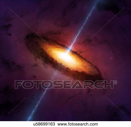 Drawing - Artwork of an Active Galactic Nucleus. Fotosearch