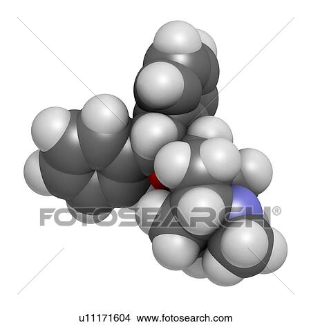 Stock Illustration - Benzatropine drug molecule. Fotosearch