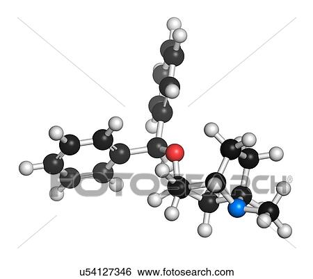 Stock Illustration - Benzatropine drug molecule. Fotosearch