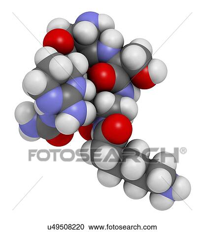 Clipart - Capreomycin antibiotic drug molecule. Fotosearch