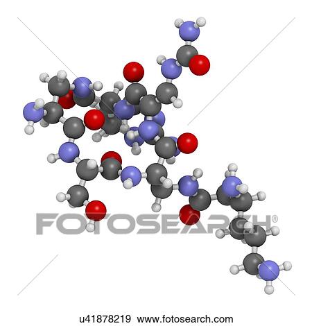 Stock Illustration - Capreomycin antibiotic drug molecule. Fotosearch