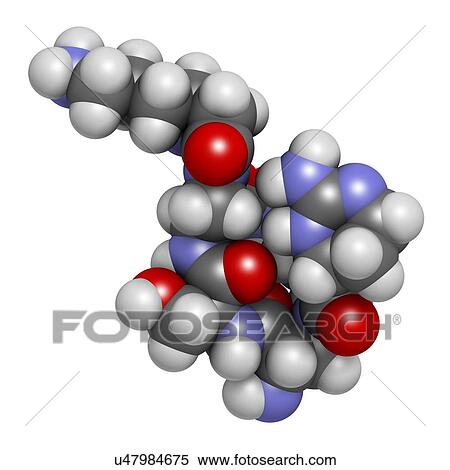 Stock Illustration - Capreomycin antibiotic drug molecule. Fotosearch