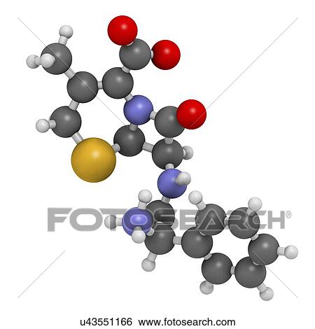 Stock Illustration - Cefalexin antibiotic drug molecule. Fotosearch