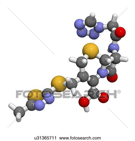 Clip Art - Cefazolin antibiotic drug molecule. Fotosearch