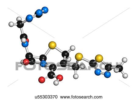 Clipart - Cefazolin antibiotic drug molecule. Fotosearch