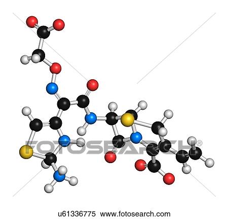 Stock Illustration - Cefixime antibiotic drug molecule. Fotosearch
